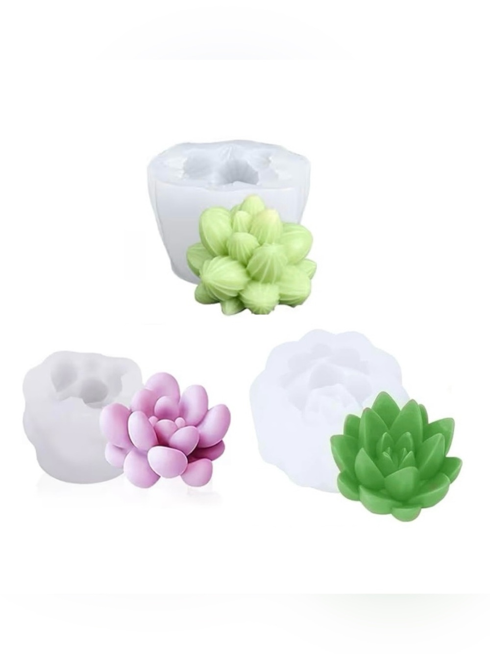 Succulent Silicone Mold 3 Pack